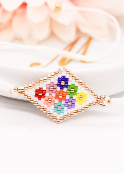 beaded summer flower miyuki bracelet