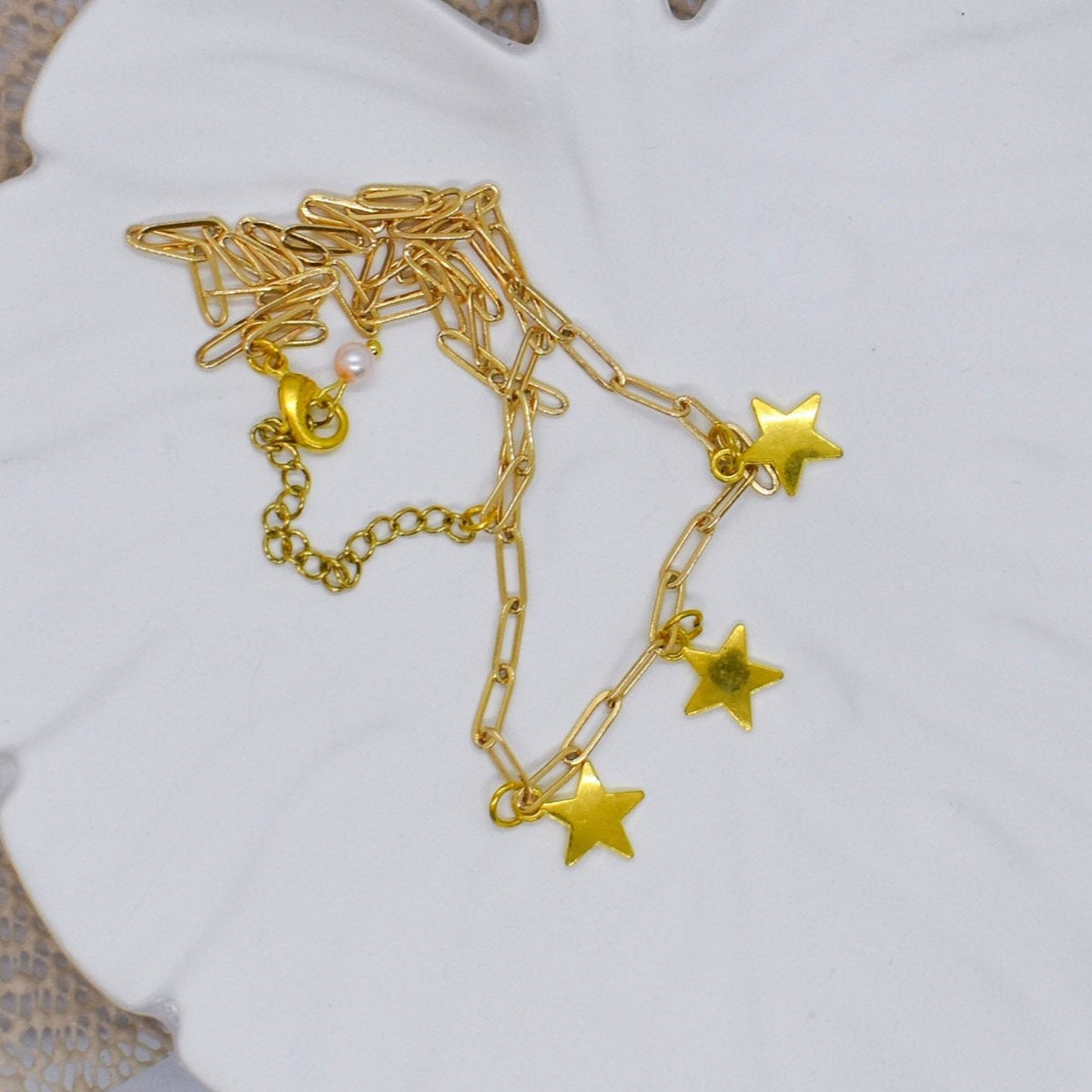 3golden stars necklace