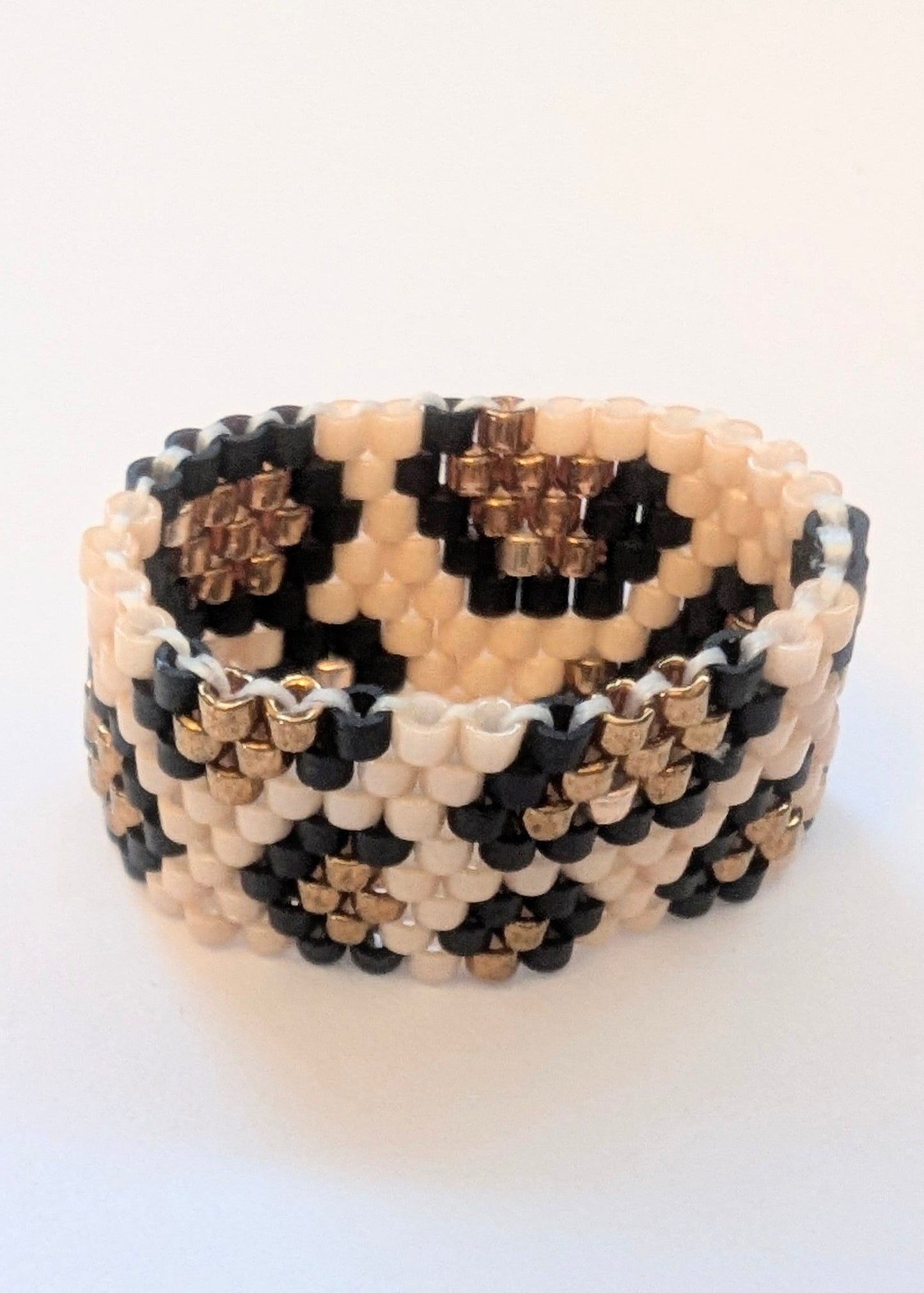 Animal print Miyuki ring