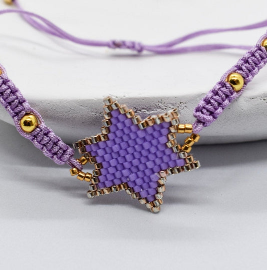 Beaded Purple star bracelets