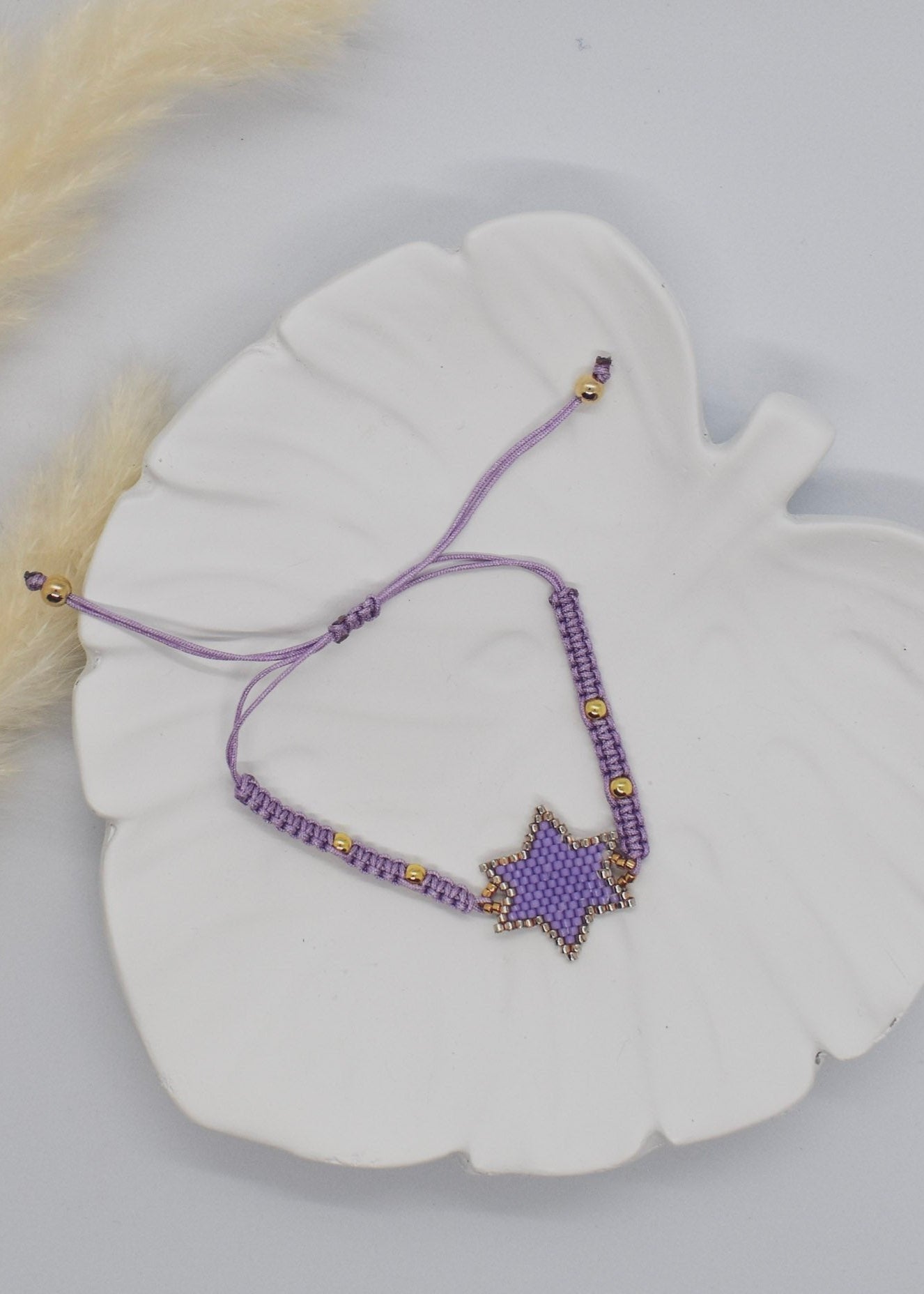 Beaded Purple star bracelet