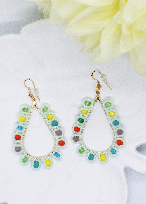 oval beaded earrings