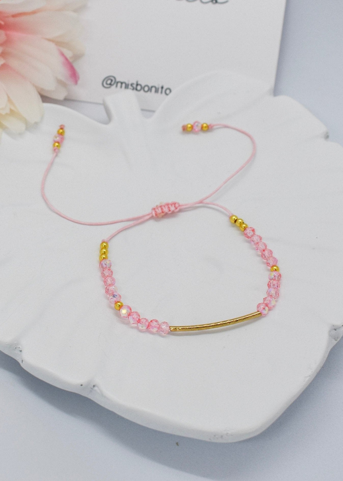 Crystaltube bracelets pink