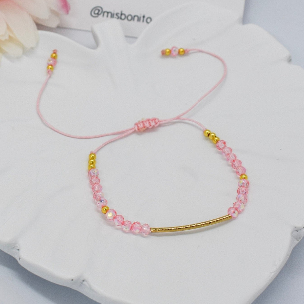 Crystaltube bracelets pink