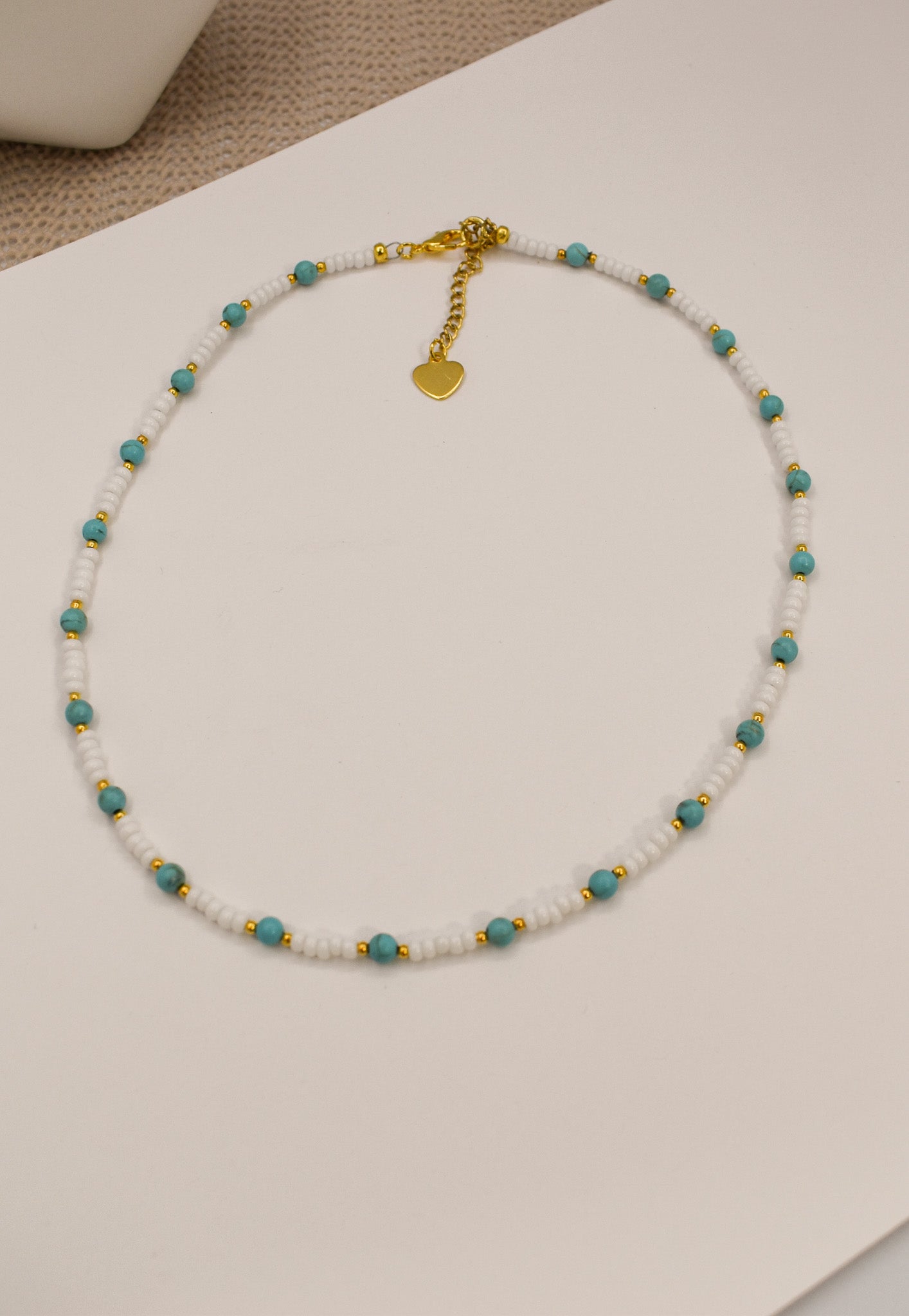 TURQUOISE MINI PEARL NECKLACE