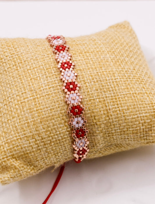 Miyuki Red Hexagonal Bracelet