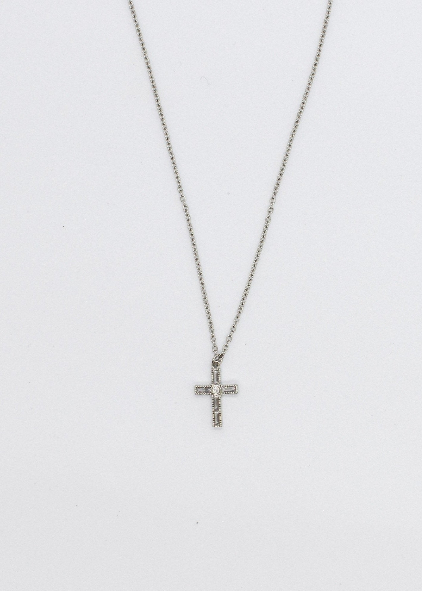 Dainty cross silver necklace