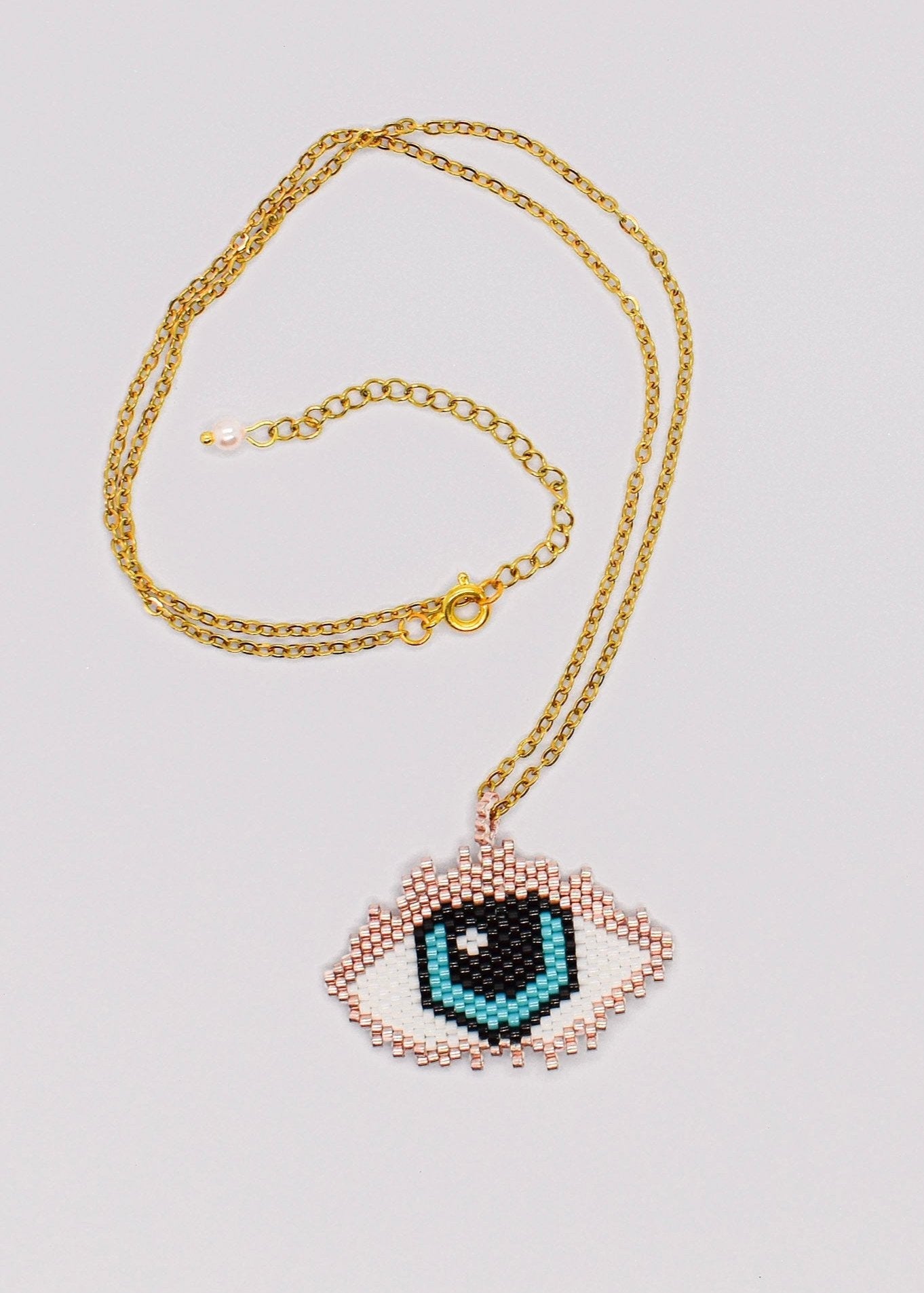 Evil eye beaded necklace
