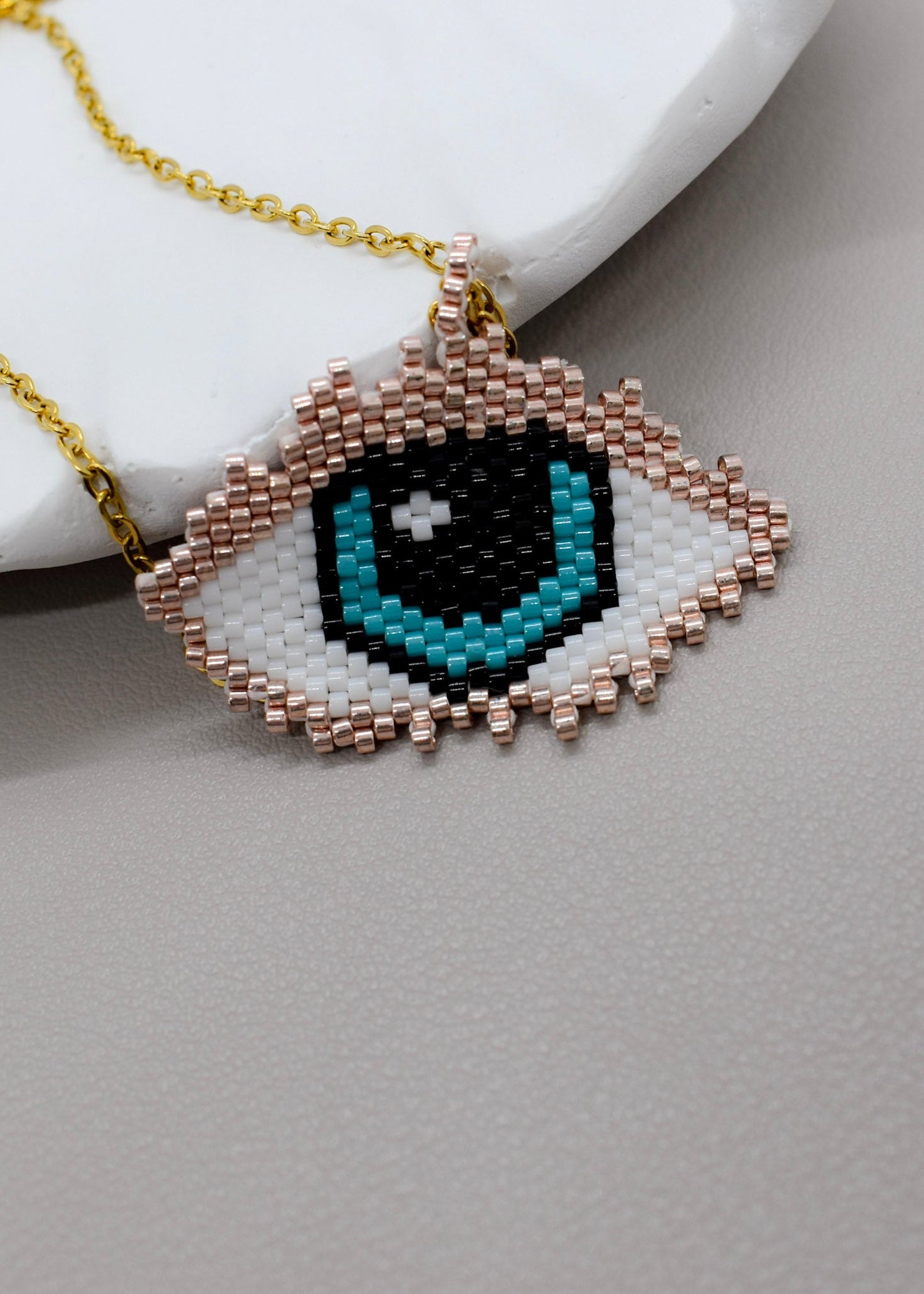 Evil eye beaded necklace