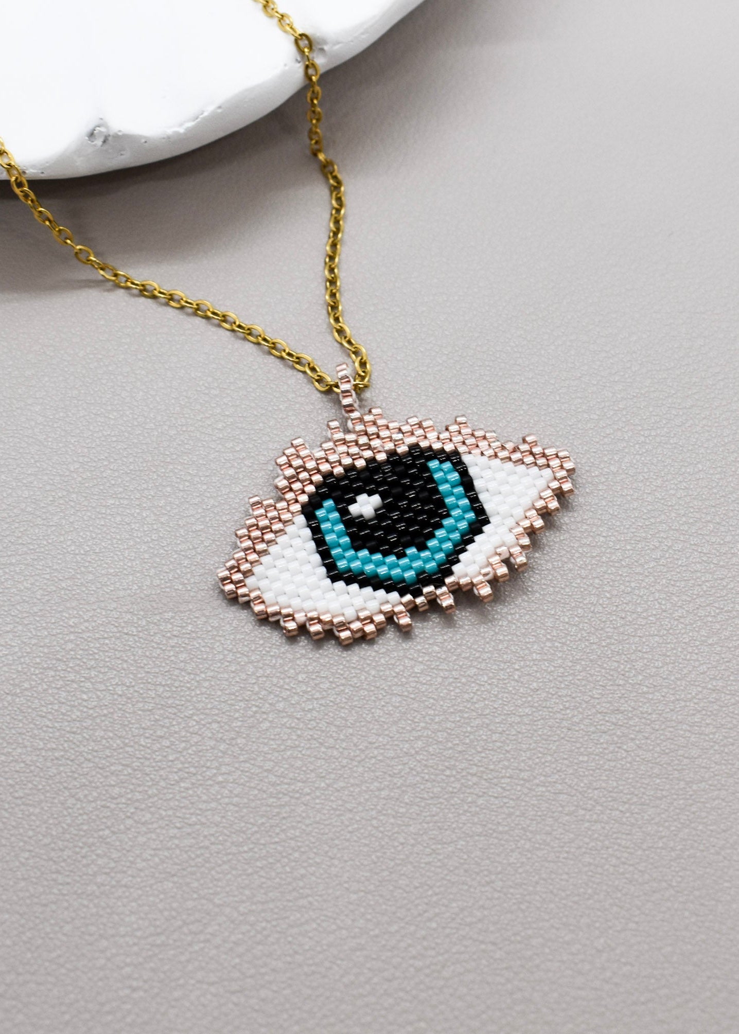 Evil eye beaded necklace