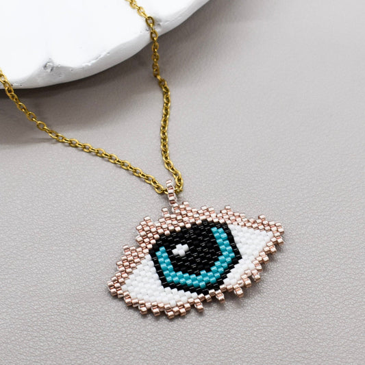Evil eye beaded necklace