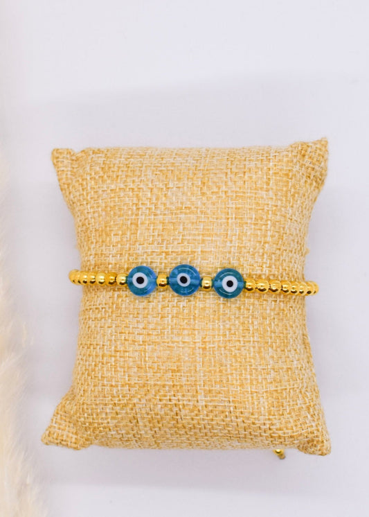 Evil eye blue and gold bracelets