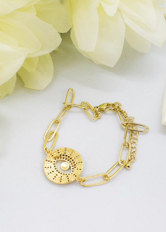 Evil eye paperclip bracelets