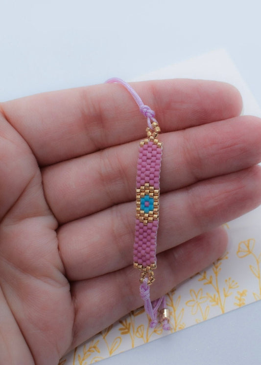 Purple evil eye bracelet