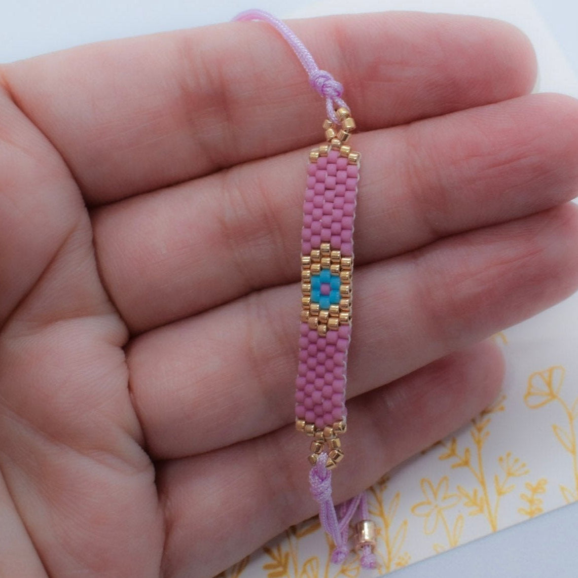 Purple evil eye bracelet