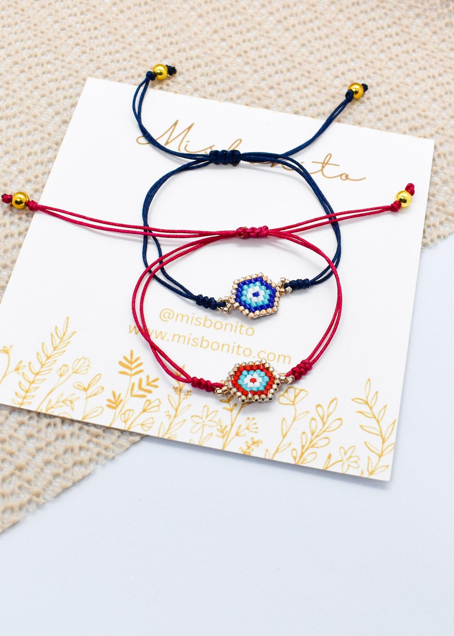 Evil eye red and blue bracelets