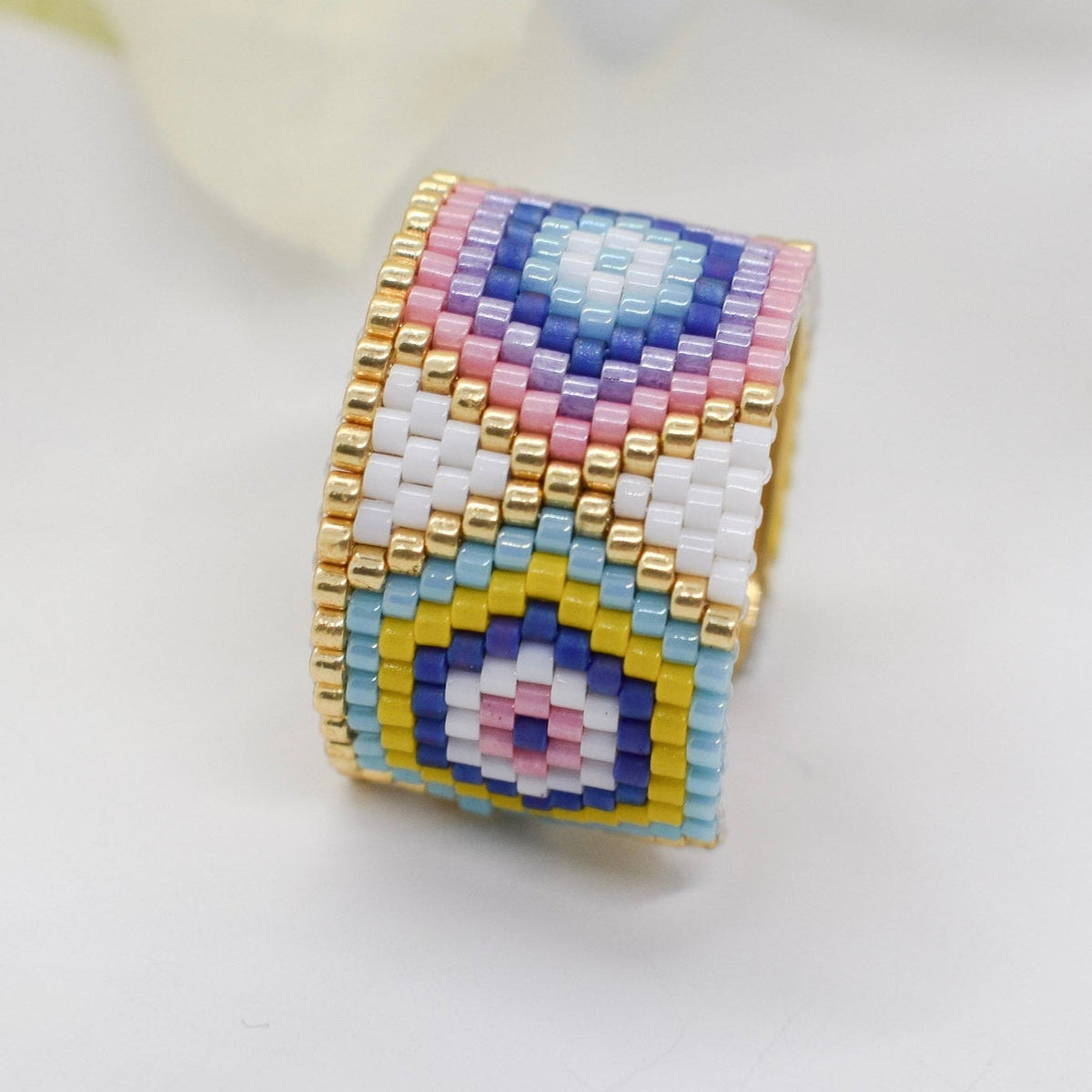 Evil eye ring beadaed