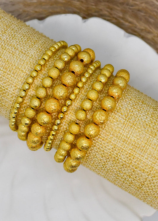 Frosted golden bracelets.