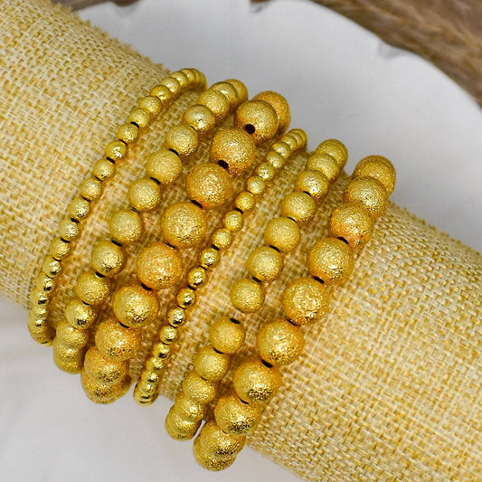 Frosted golden bracelets.