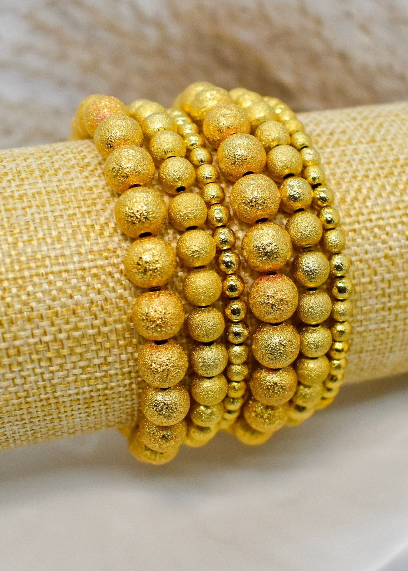 Frosted golden bracelets
