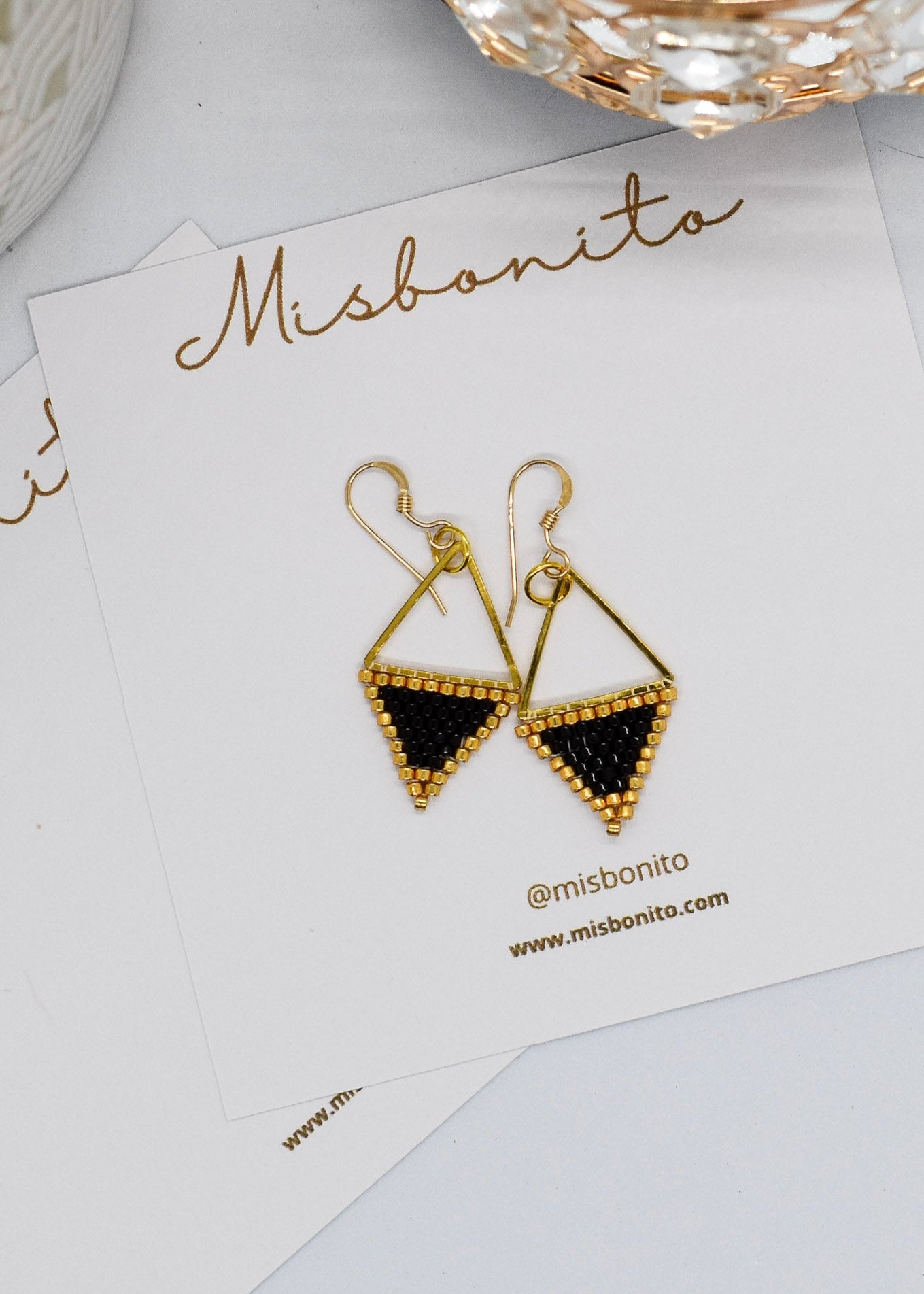 Geometric black earrings