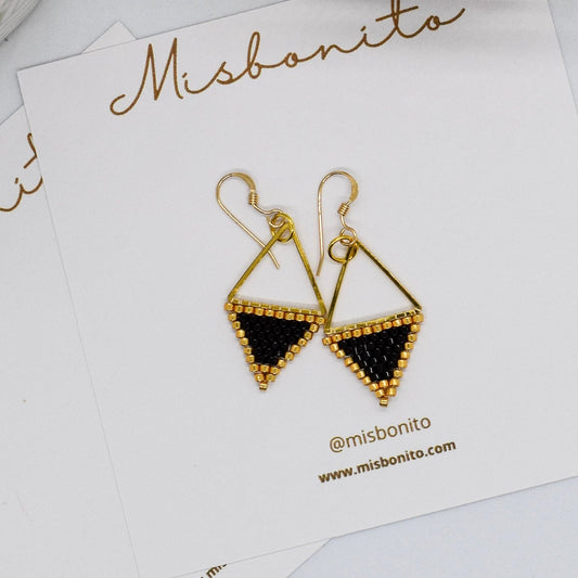 Geometric black earrings