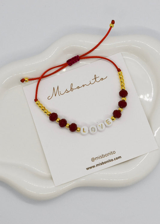 LOVE red crystals bracelets