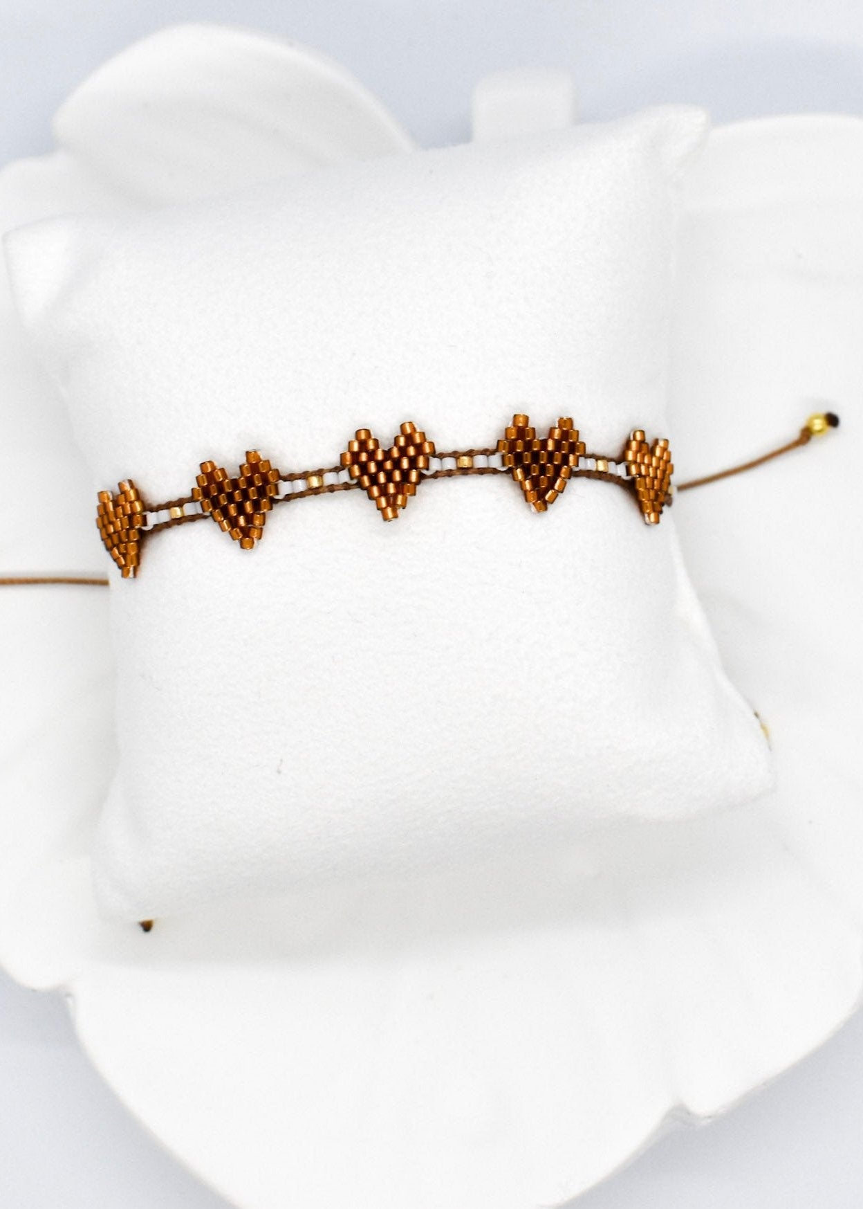 MIni heart bracelets bar bronze