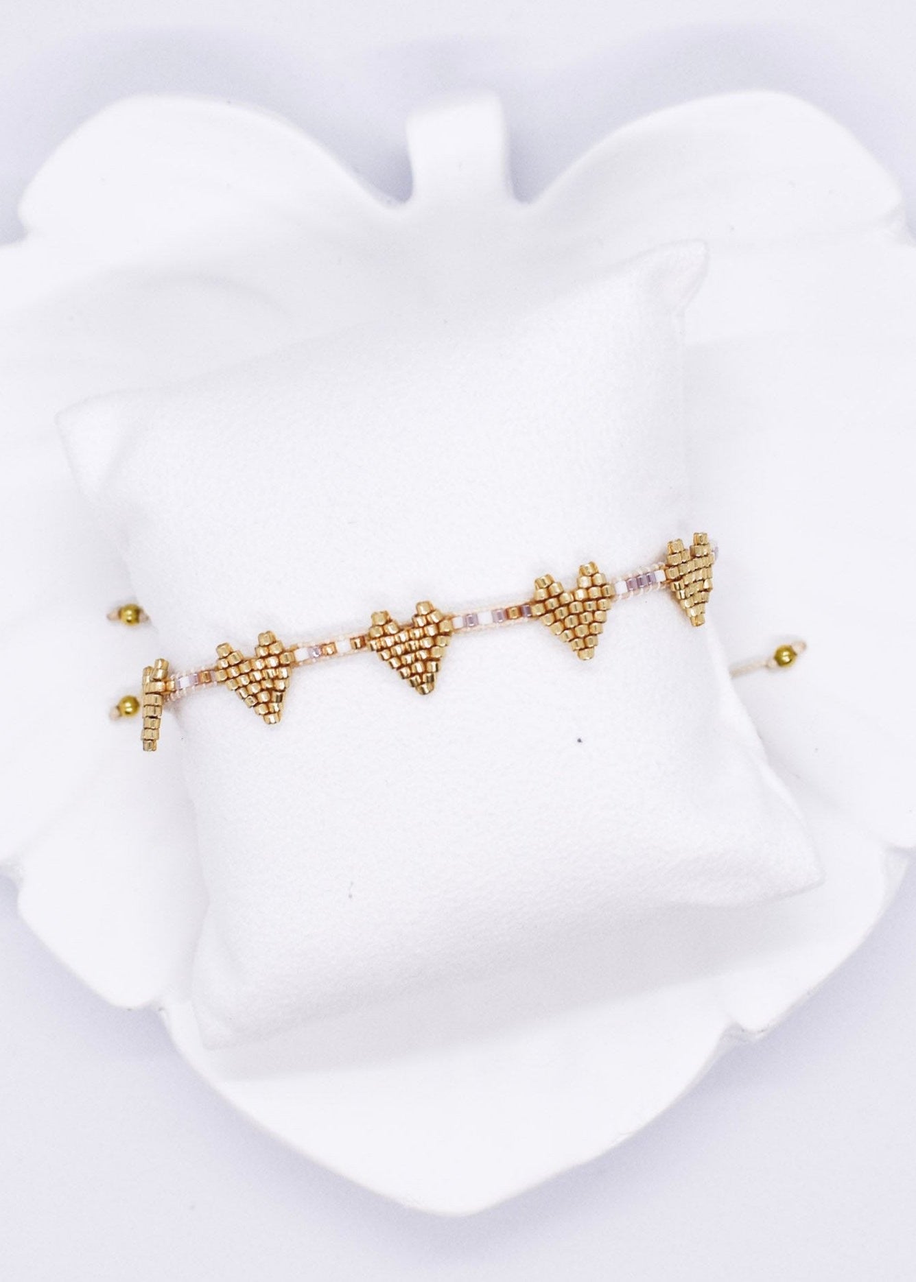 MIni heart bracelets bar gold