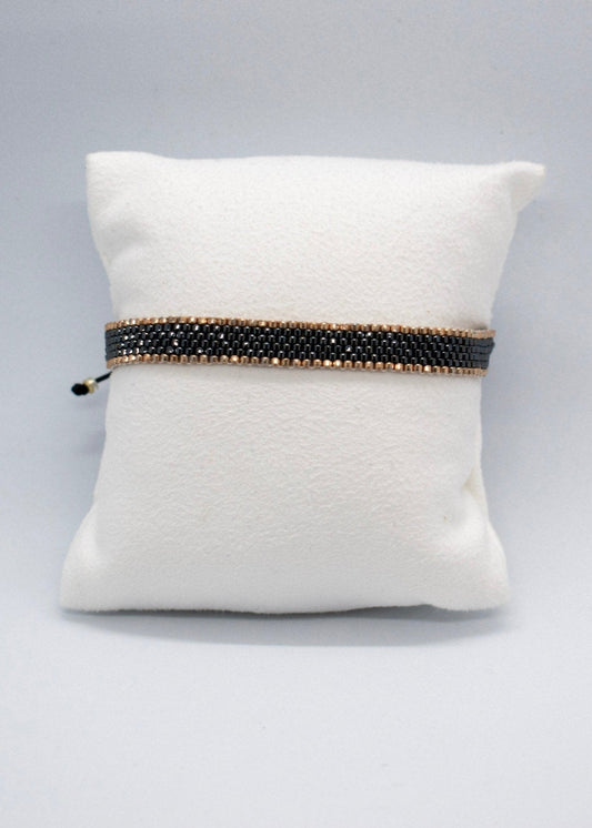 Miyuki bar bracelet black