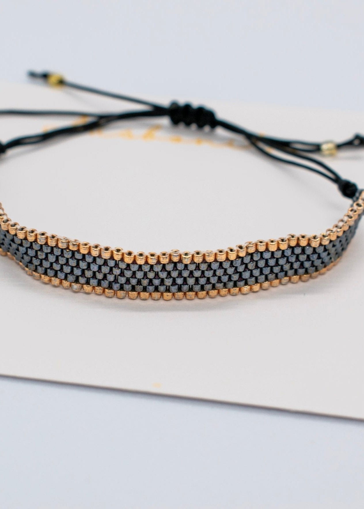 Miyuki bar bracelet black