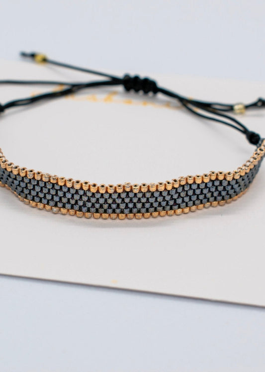 Miyuki bar bracelet black