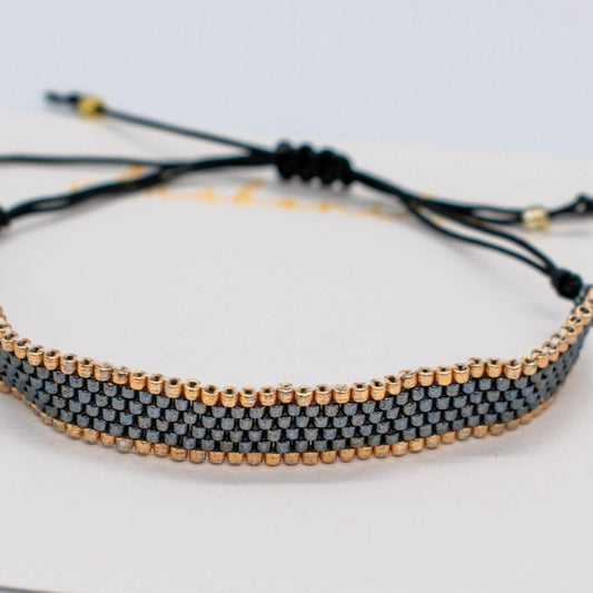 Miyuki bar bracelet black