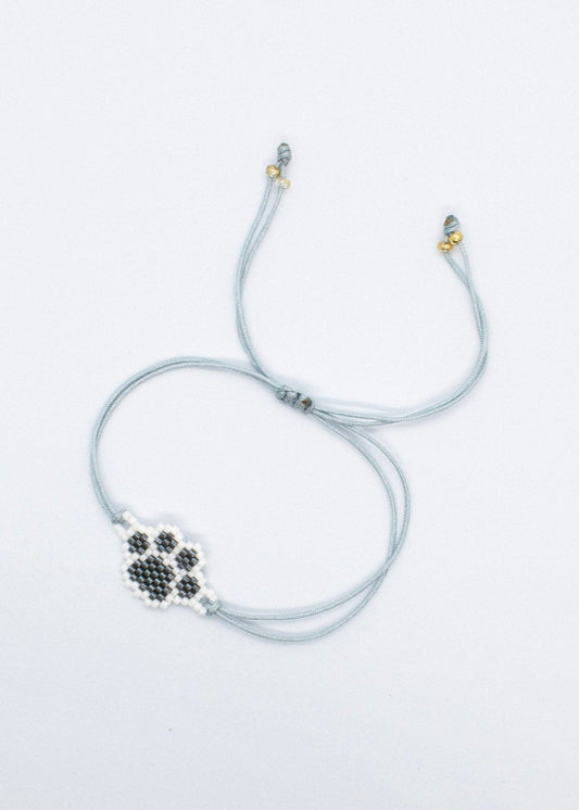 Miyuki grey paw bracelet
