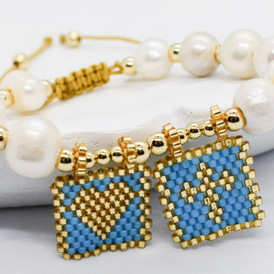 Miyuki scapular blue bracelet