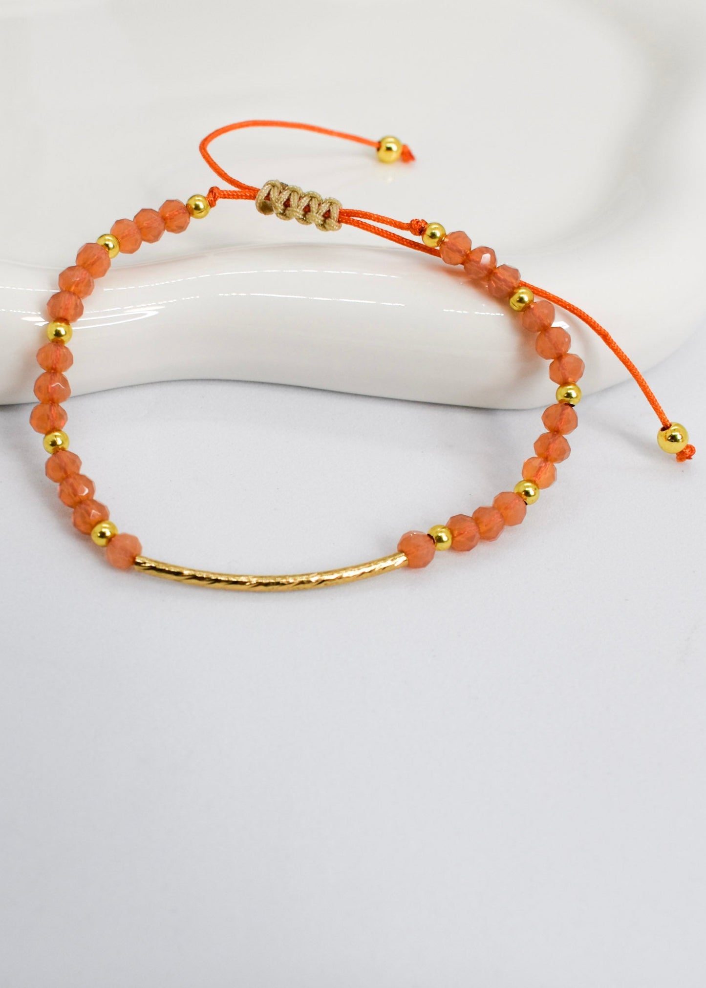 Orange tube bracelet