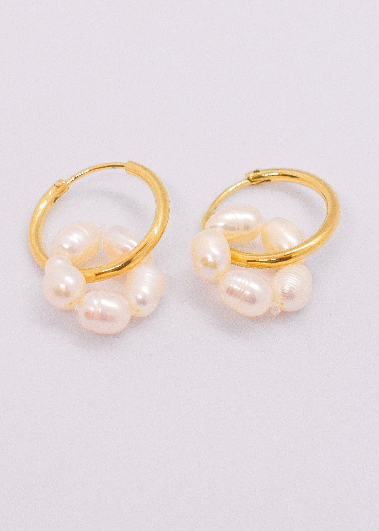 Pearl Round Hoop Earrings