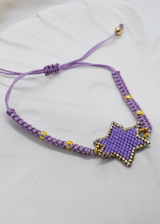 Purple beaded star bracelet