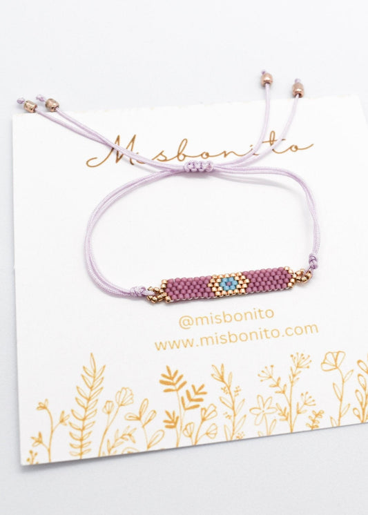 Purple evil eye bracelet
