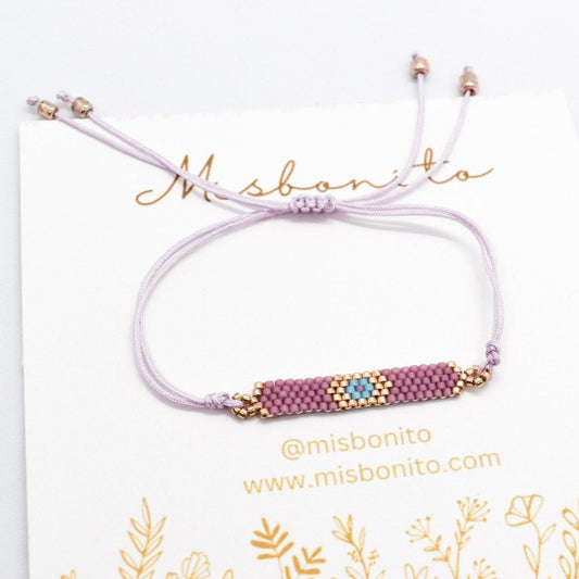 Purple evil eye bracelet