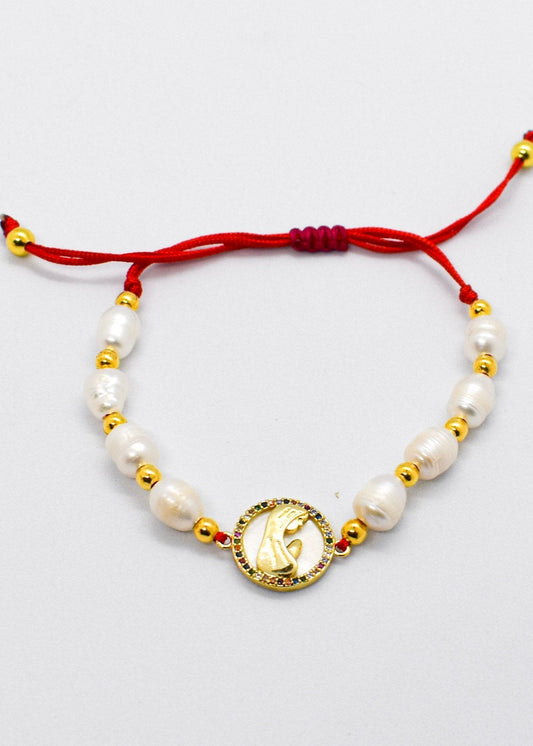 Virgin and Pearls Bracelet