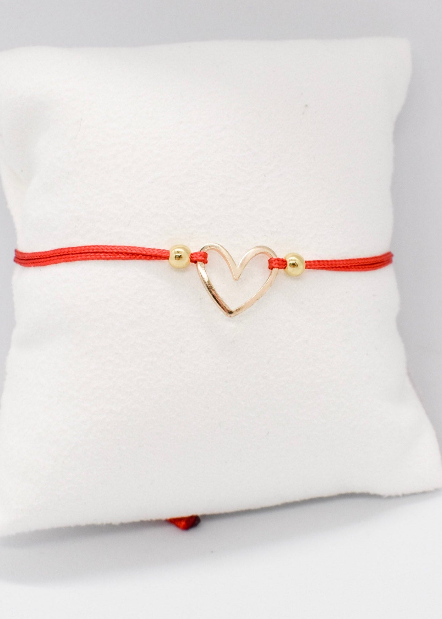 Red cord heart bracelet