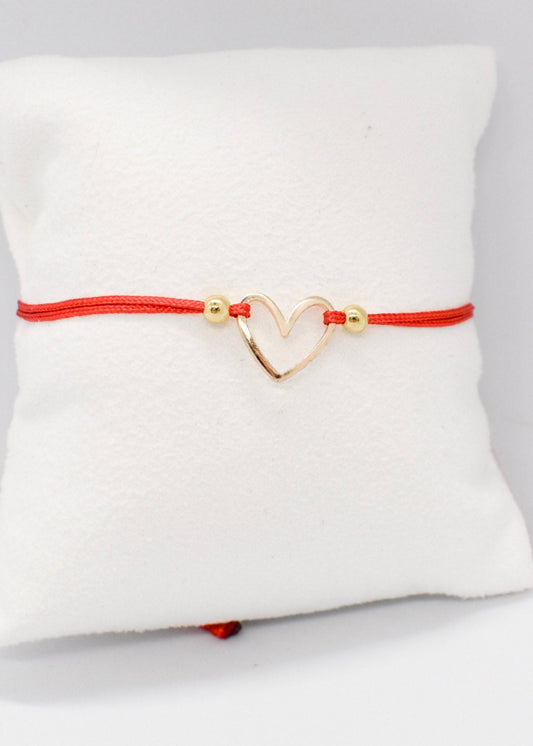 Red cord heart bracelet
