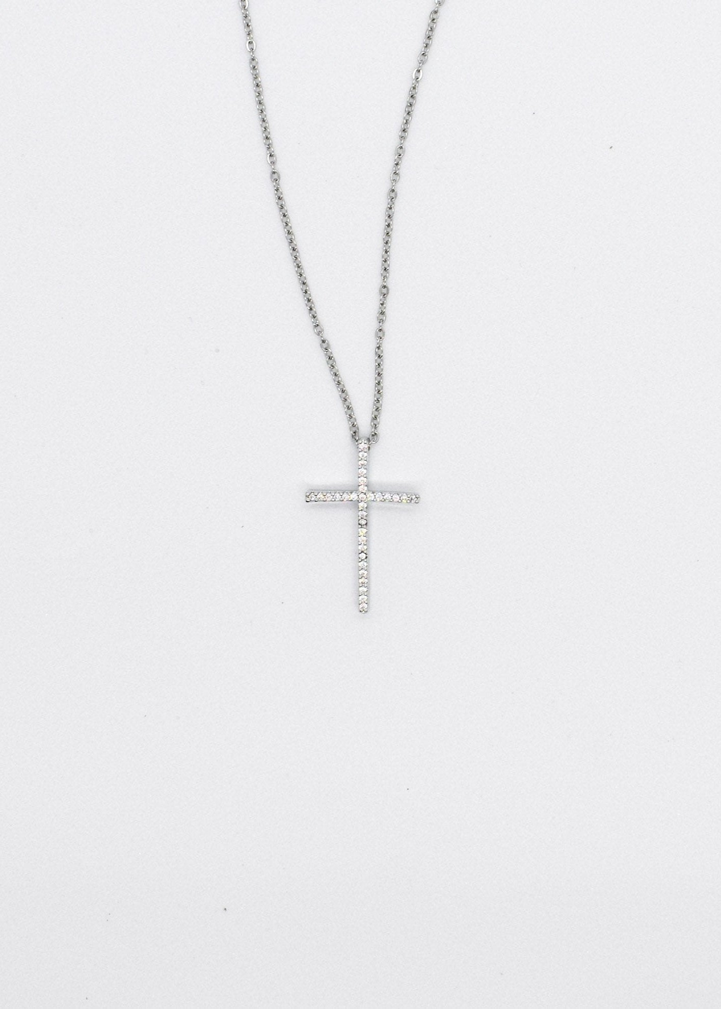 Silver Cross Charm Necklace
