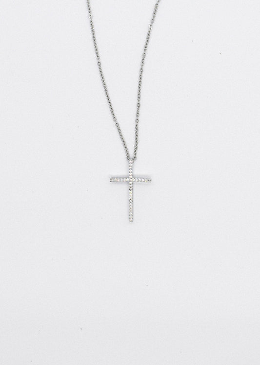 Silver Cross Charm Necklace