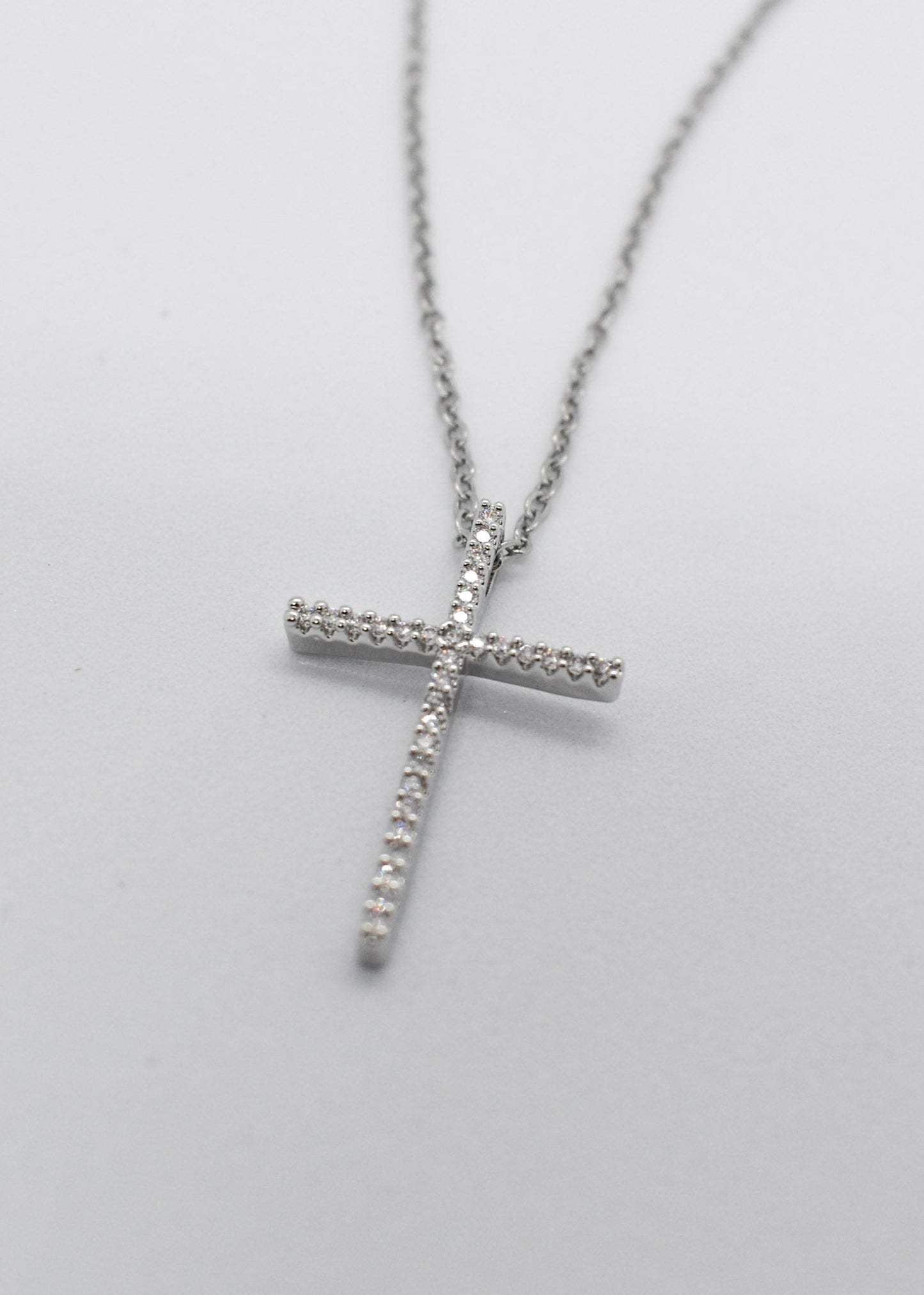 Silver Cross Charm Necklace