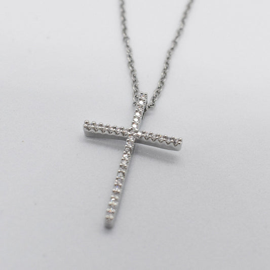 Silver Cross Charm Necklace