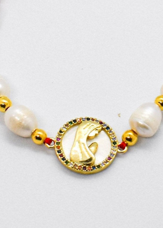 Virgin and Pearls Bracelet