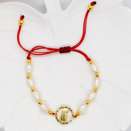 Virgin and Pearls Bracelet
