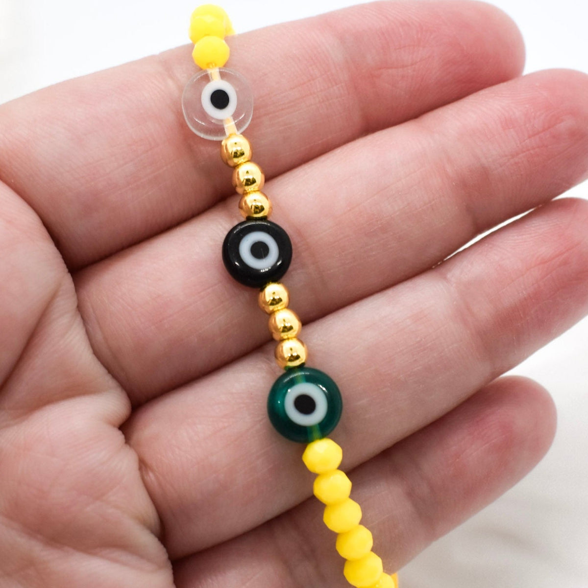 Yellow evil eye bracelet